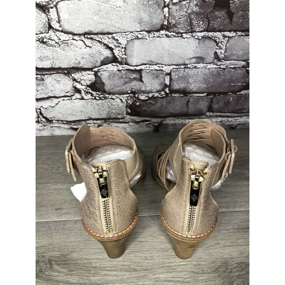 Donald Pliner Junnah Gold Metallic Leather Ankle Strap Heel Sandals Women 5M US - Picture 8 of 16